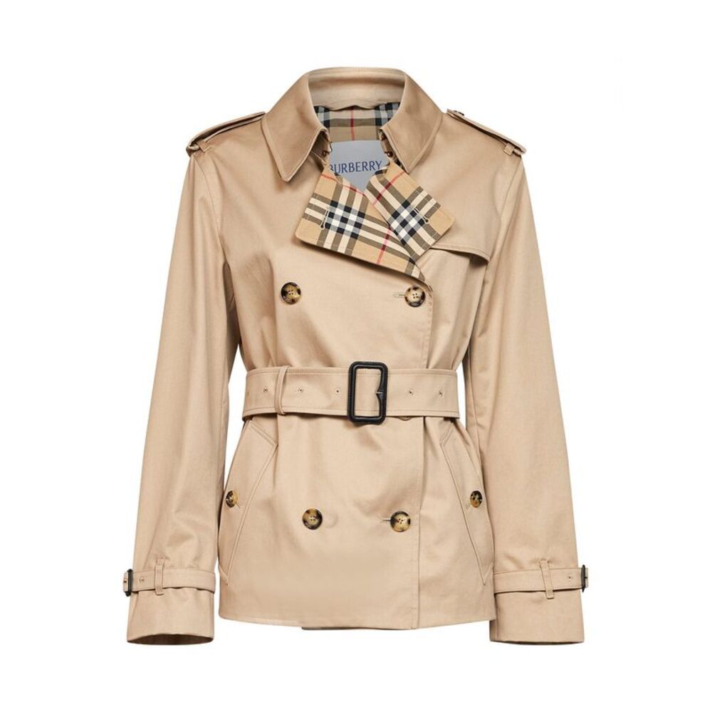Burberry Women Honey Beige Gabardine Lakefield Trench Coat